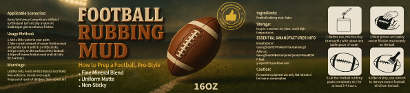ZUAON Football Rubbing Mud 16oz product label